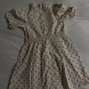 Janie and Jack Cream Floral Pintuck Smocked Dress